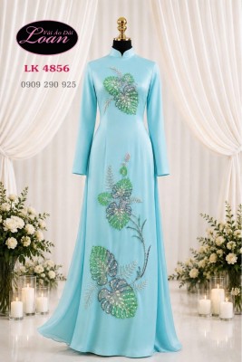 Vải áo dài kết pha lê sang trọng-ADK 13120