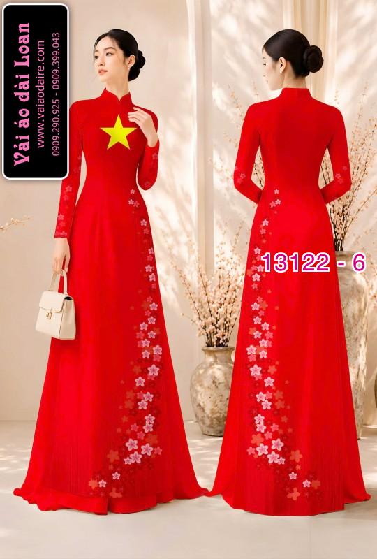Vải áo dài lá cờ Việt  Nam