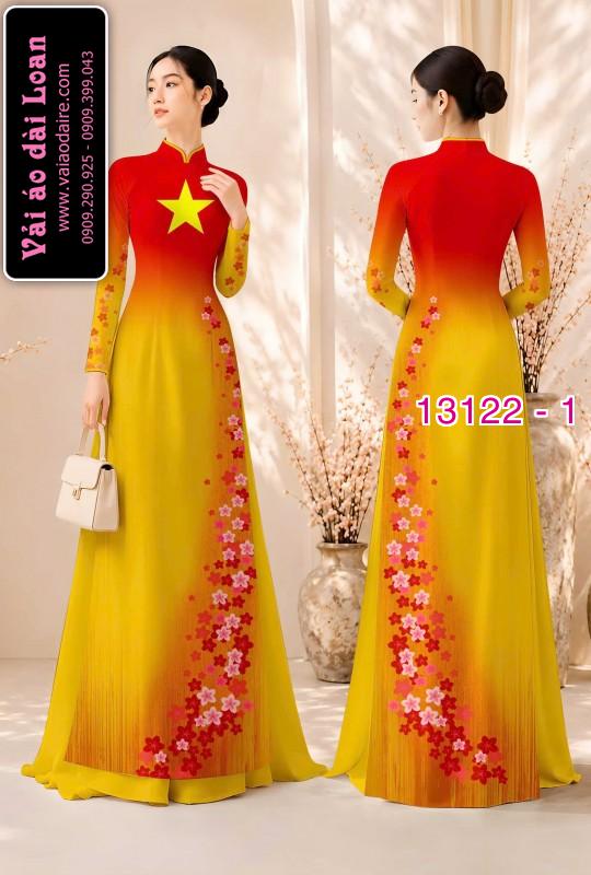 Vải áo dài lá cờ Việt  Nam