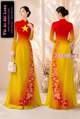 Vải áo dài lá cờ Việt  Nam-13122