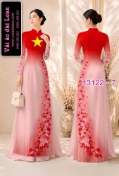 Vải áo dài lá cờ Việt  Nam