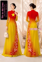 Vải áo dài lá cờ Việt  Nam