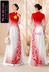 Vải áo dài lá cờ Việt  Nam