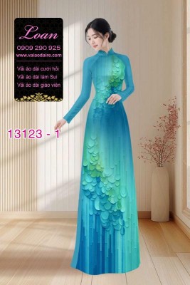 Vải áo dài hoa mờ in 3D-13123