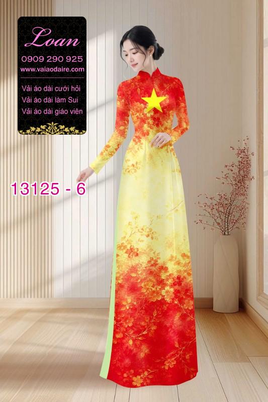 Vải áo dài lá cờ Việt  Nam