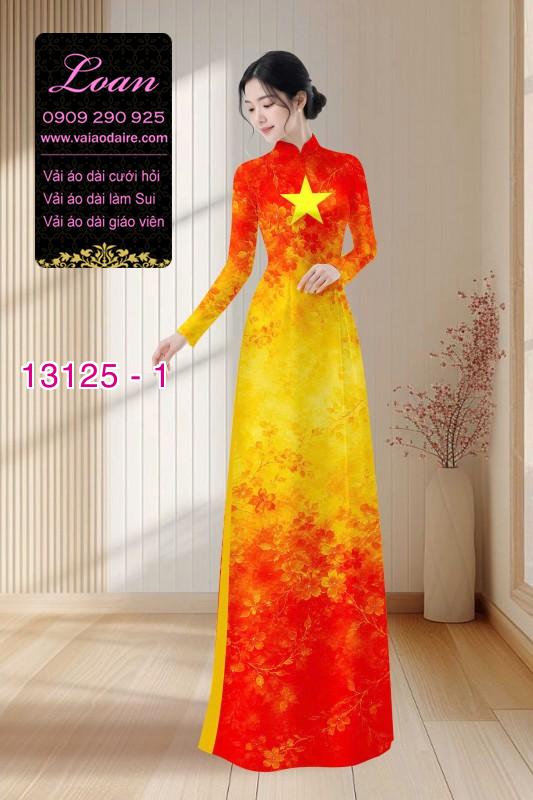 Vải áo dài lá cờ Việt  Nam