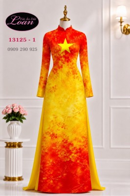 Vải áo dài lá cờ Việt  Nam-13125