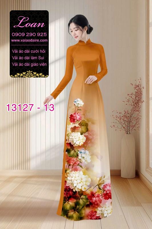 Vải áo dài hoa in 3D