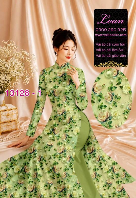 Vải áo dài hoa nhí in 3D