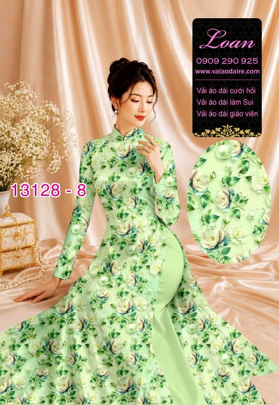 Vải áo dài hoa nhí in 3D