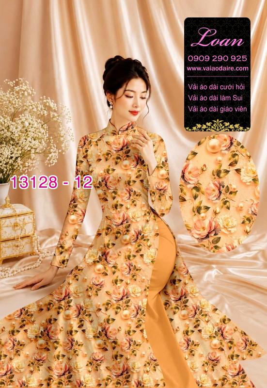 Vải áo dài hoa nhí in 3D