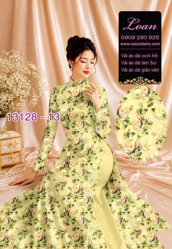 Vải áo dài hoa nhí in 3D
