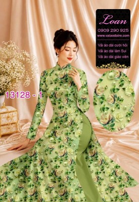 Vải áo dài hoa nhí in 3D-13128