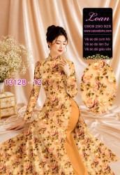 Vải áo dài hoa nhí in 3D