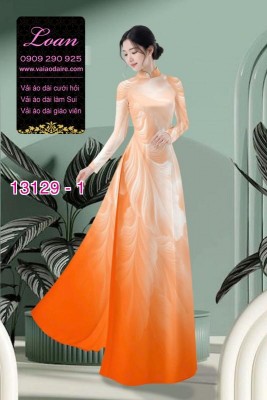 Vải áo dài hoa mờ in 3D-13129