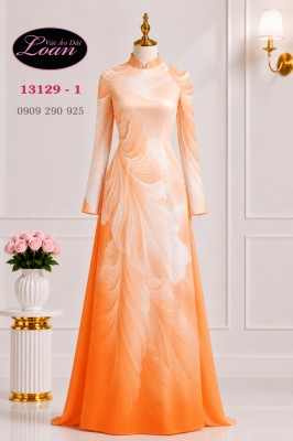 Vải áo dài hoa mờ in 3D-13129