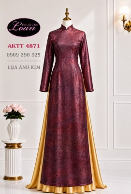 Vải áo dài lụa ánh kim màu loang-LT 13145