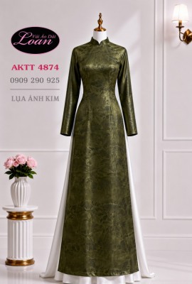 Vải áo dài lụa ánh kim màu loang-4874