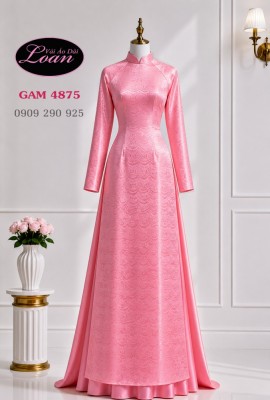 Vải áo dài gấm màu hồng dâu-GT 13151