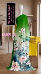 Vải áo dài hoa sen in 3D
