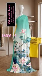 Vải áo dài hoa sen in 3D