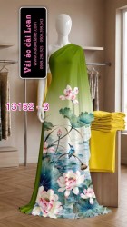 Vải áo dài hoa sen in 3D