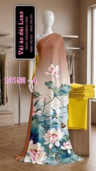 Vải áo dài hoa sen in 3D