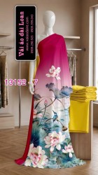 Vải áo dài hoa sen in 3D