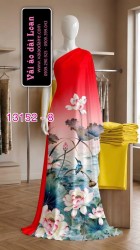 Vải áo dài hoa sen in 3D