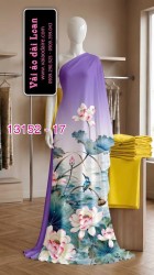 Vải áo dài hoa sen in 3D