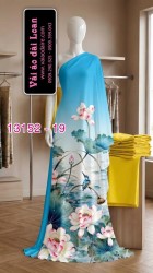 Vải áo dài hoa sen in 3D