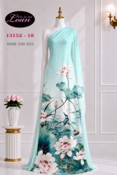 Vải áo dài hoa sen in 3D