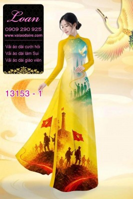 Vải áo dài hình chú bộ đội-DT 13153