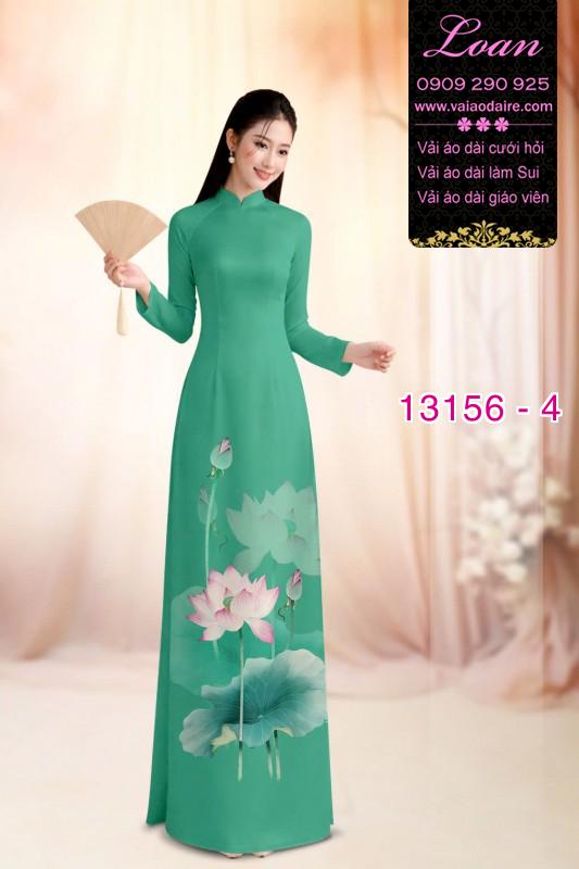 Vải áo dài hoa sen in 3D