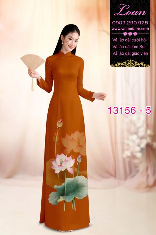 Vải áo dài hoa sen in 3D