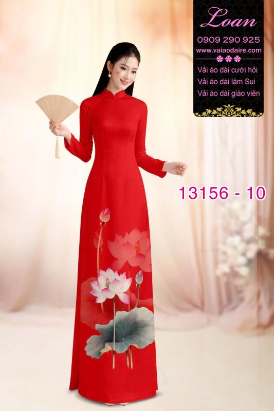 Vải áo dài hoa sen in 3D
