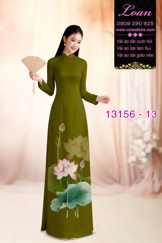 Vải áo dài hoa sen in 3D