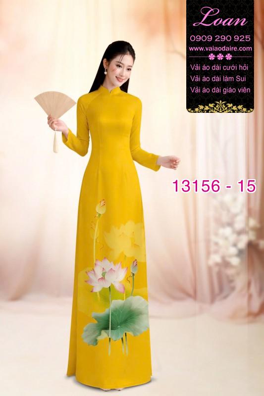 Vải áo dài hoa sen in 3D