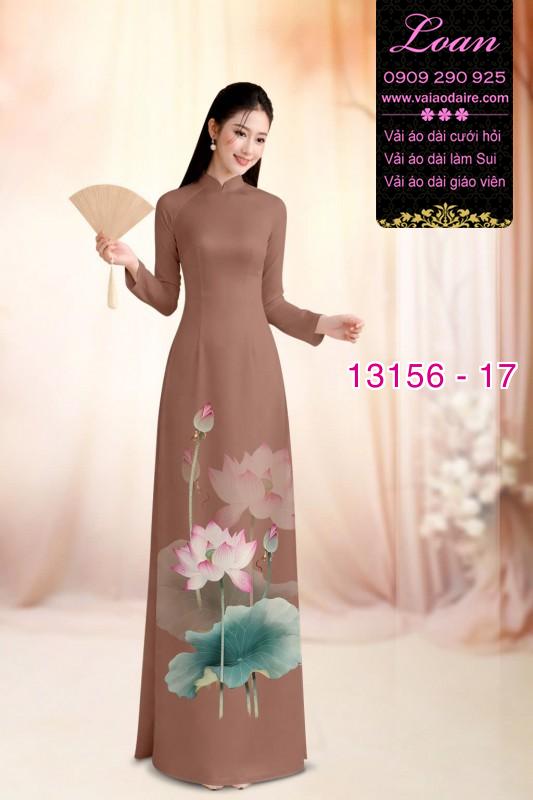 Vải áo dài hoa sen in 3D