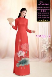 Vải áo dài hoa sen in 3D