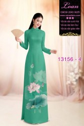 Vải áo dài hoa sen in 3D