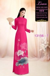 Vải áo dài hoa sen in 3D