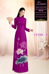 Vải áo dài hoa sen in 3D