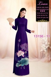 Vải áo dài hoa sen in 3D