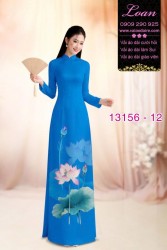 Vải áo dài hoa sen in 3D