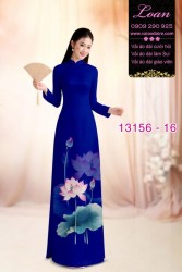 Vải áo dài hoa sen in 3D