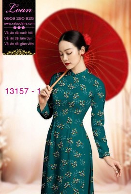 Vải áo dài hoa nhí-DT 13157