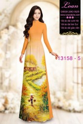 Vải áo dài phong cảnh đồng lúa