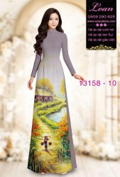 Vải áo dài phong cảnh đồng lúa