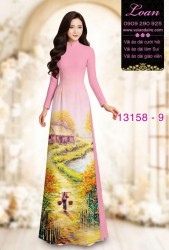 Vải áo dài phong cảnh đồng lúa